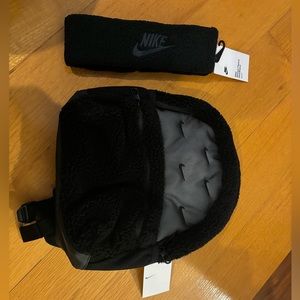 BRAND NEW NIKE backpack and headband. Sherpa material